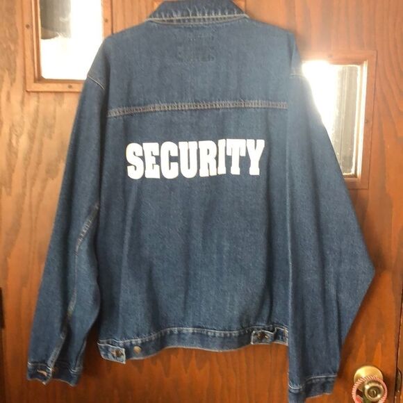 Paradise point Security jean jacket sz L - Picture 2 of 3